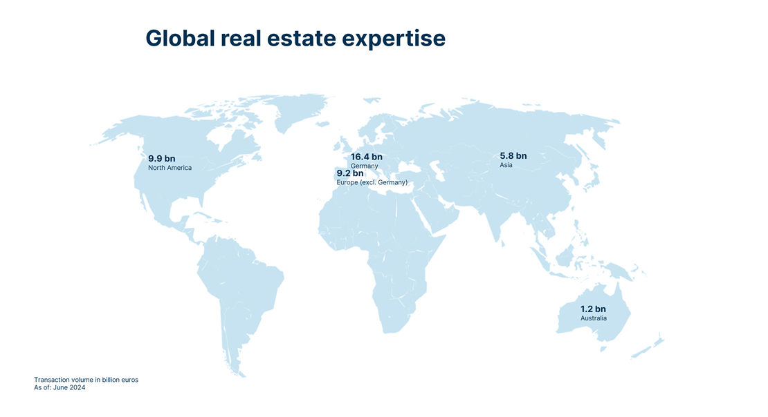 Real Estate: global real estate expertise /  distribution of assets on the world map
